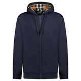 Burberry 'Hove' check Hood Embroidery Logo Hoodie Zip Sweatshirt Navy - Boinclo - Outlet Sale Under Retail