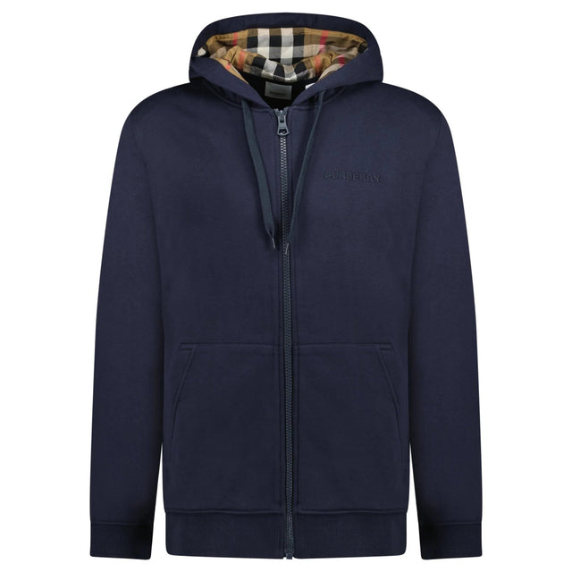 Burberry 'Hove' check Hood Embroidery Logo Hoodie Zip Sweatshirt Navy - Boinclo - Outlet Sale Under Retail